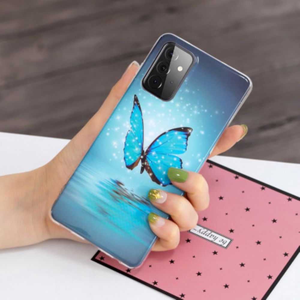 Hülle Für Samsung Galaxy A72 4G / 5G Fluoreszierende Schmetterlingsserie