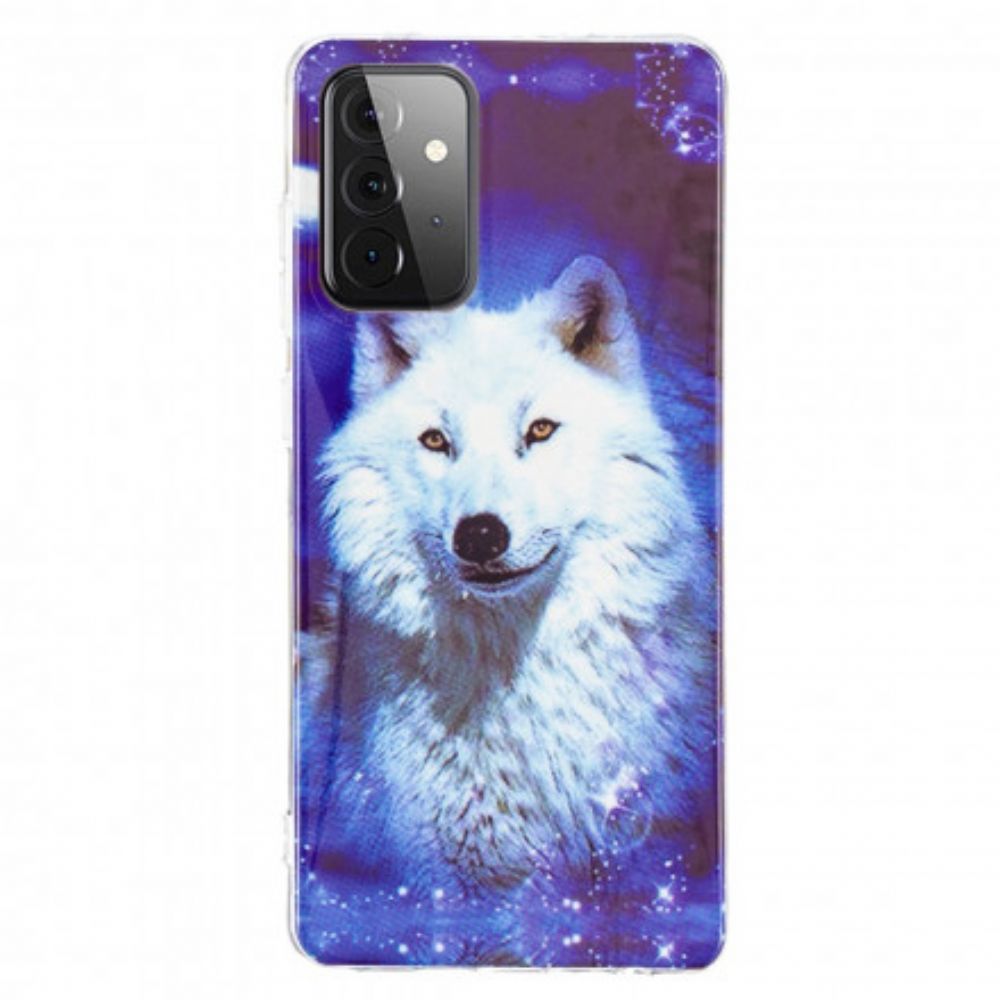 Hülle Für Samsung Galaxy A72 4G / 5G Fluoreszierende Wolf-serie