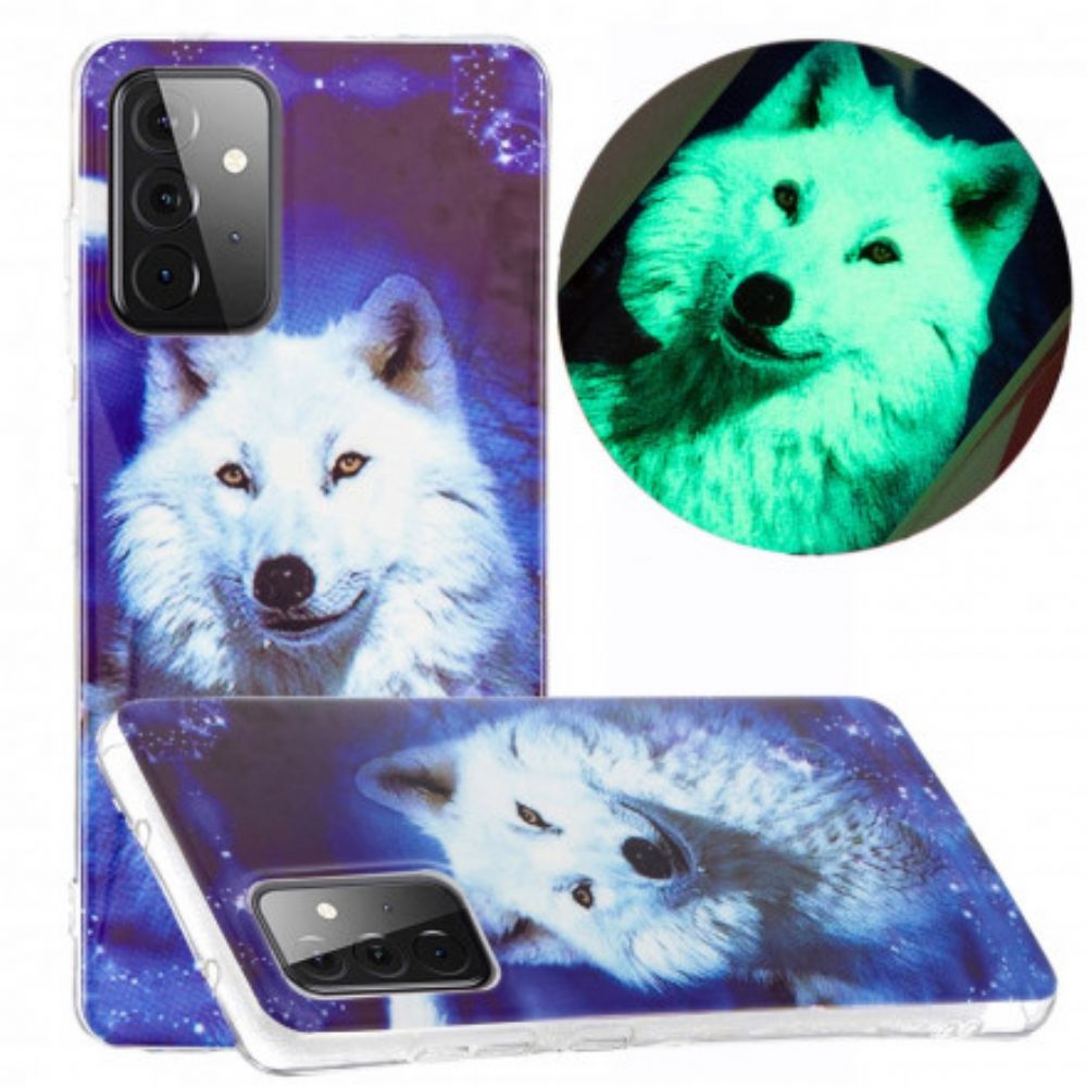 Hülle Für Samsung Galaxy A72 4G / 5G Fluoreszierende Wolf-serie