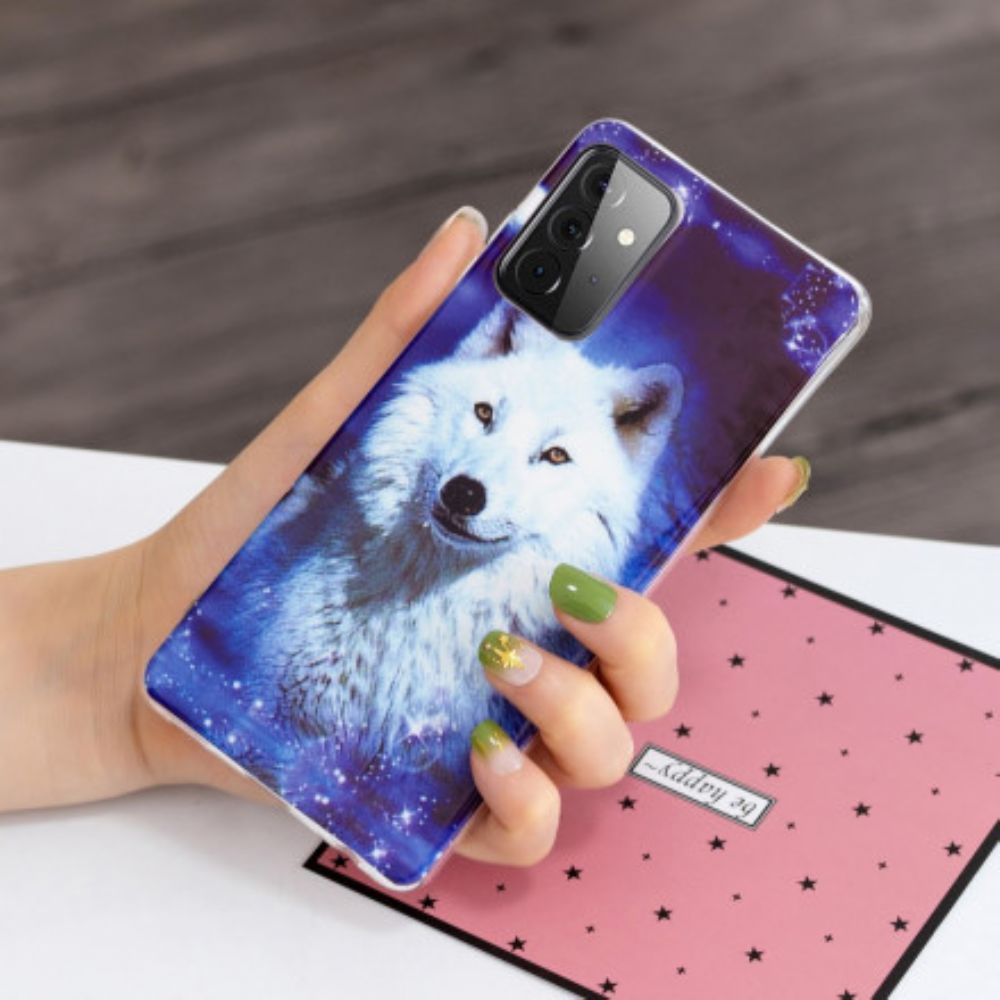 Hülle Für Samsung Galaxy A72 4G / 5G Fluoreszierende Wolf-serie