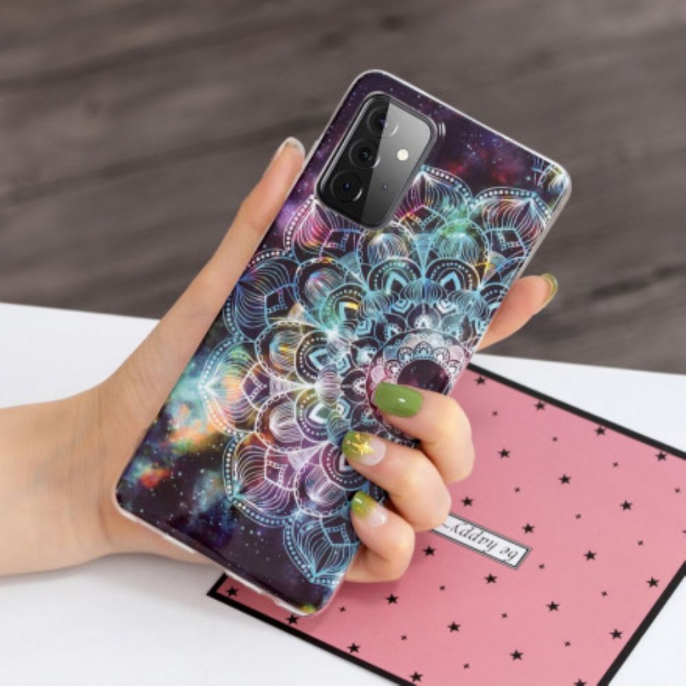 Hülle Für Samsung Galaxy A72 4G / 5G Fluoreszierendes Buntes Mandala