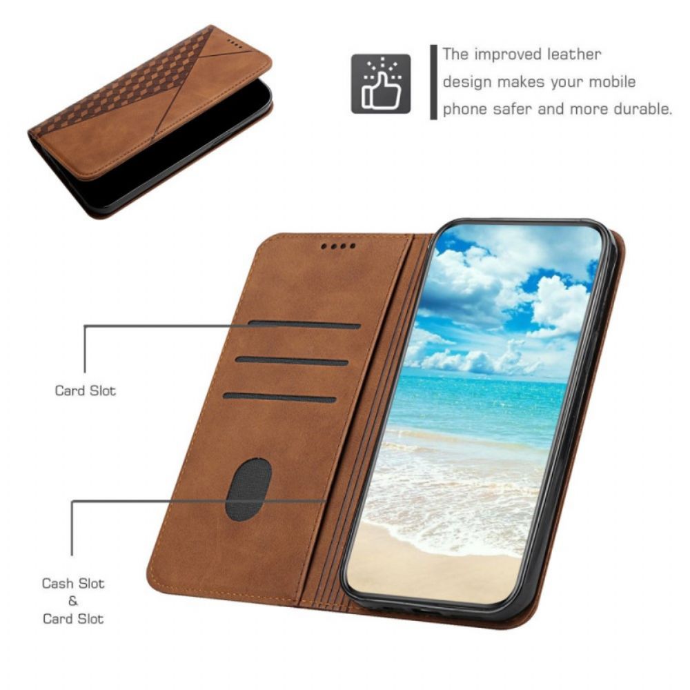 Schutzhülle Für Samsung Galaxy A72 4G / 5G Flip Case Geo-leder-effekt