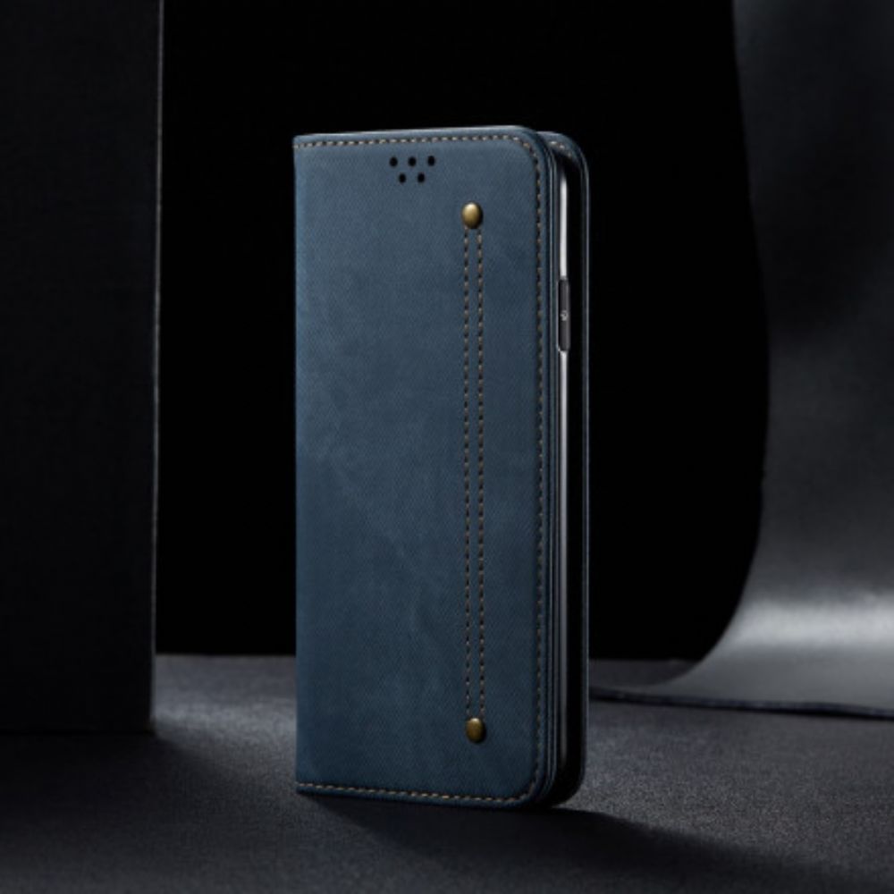 Schutzhülle Für Samsung Galaxy A72 4G / 5G Flip Case Jeansstoff