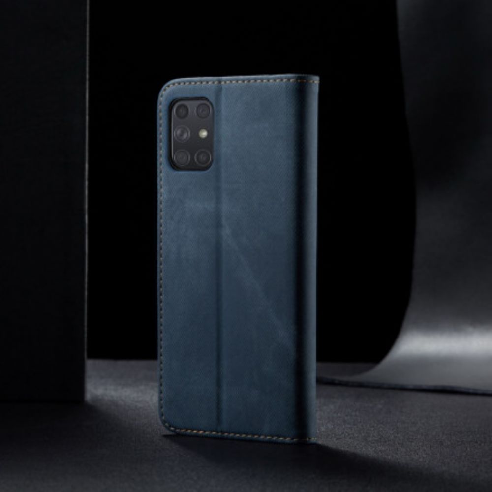 Schutzhülle Für Samsung Galaxy A72 4G / 5G Flip Case Jeansstoff