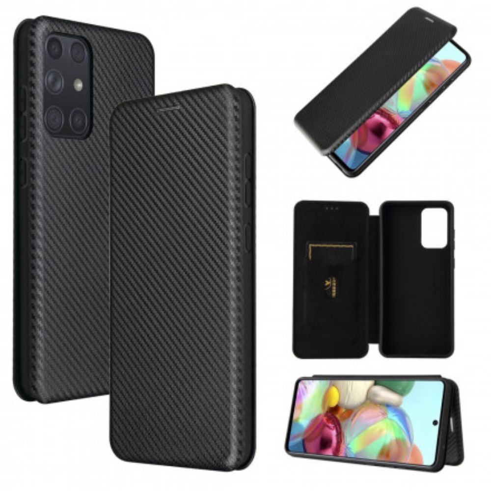 Schutzhülle Für Samsung Galaxy A72 4G / 5G Flip Case Kohlefaser