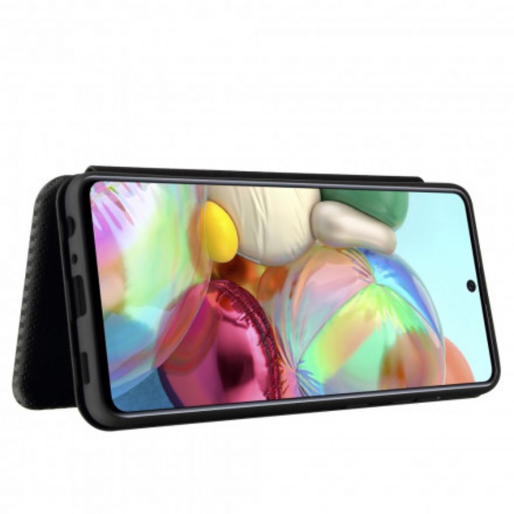 Schutzhülle Für Samsung Galaxy A72 4G / 5G Flip Case Kohlefaser