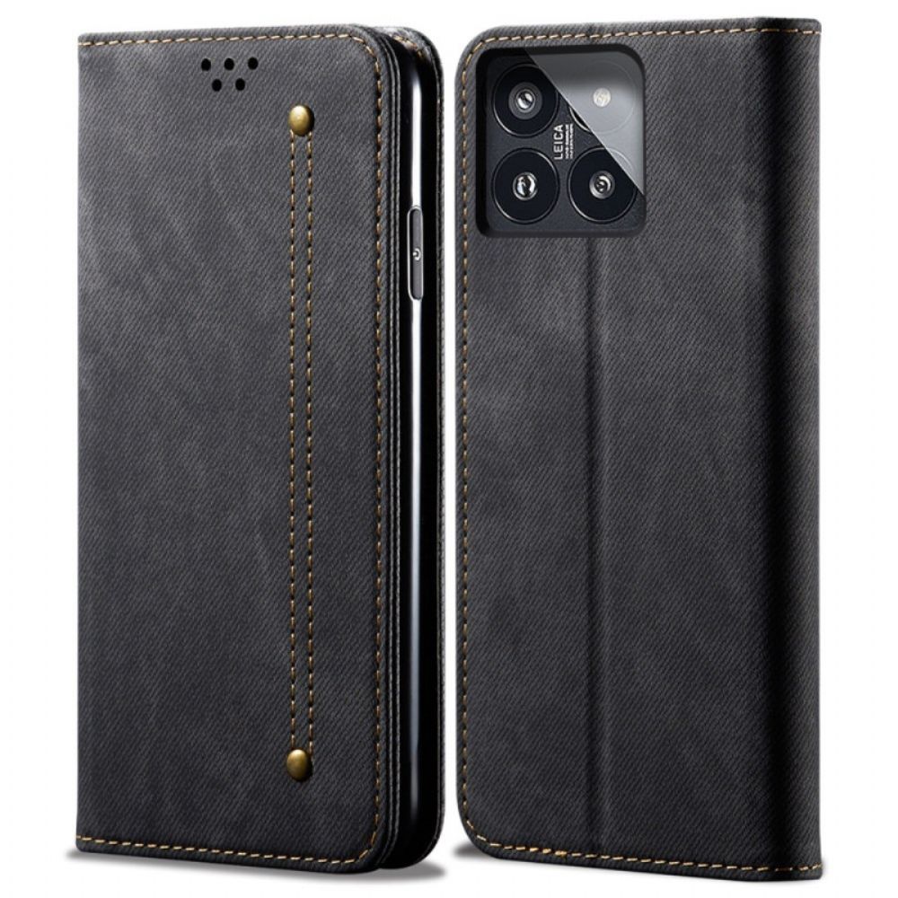 Flip Case Für Xiaomi 14 Pro Jeansstoff