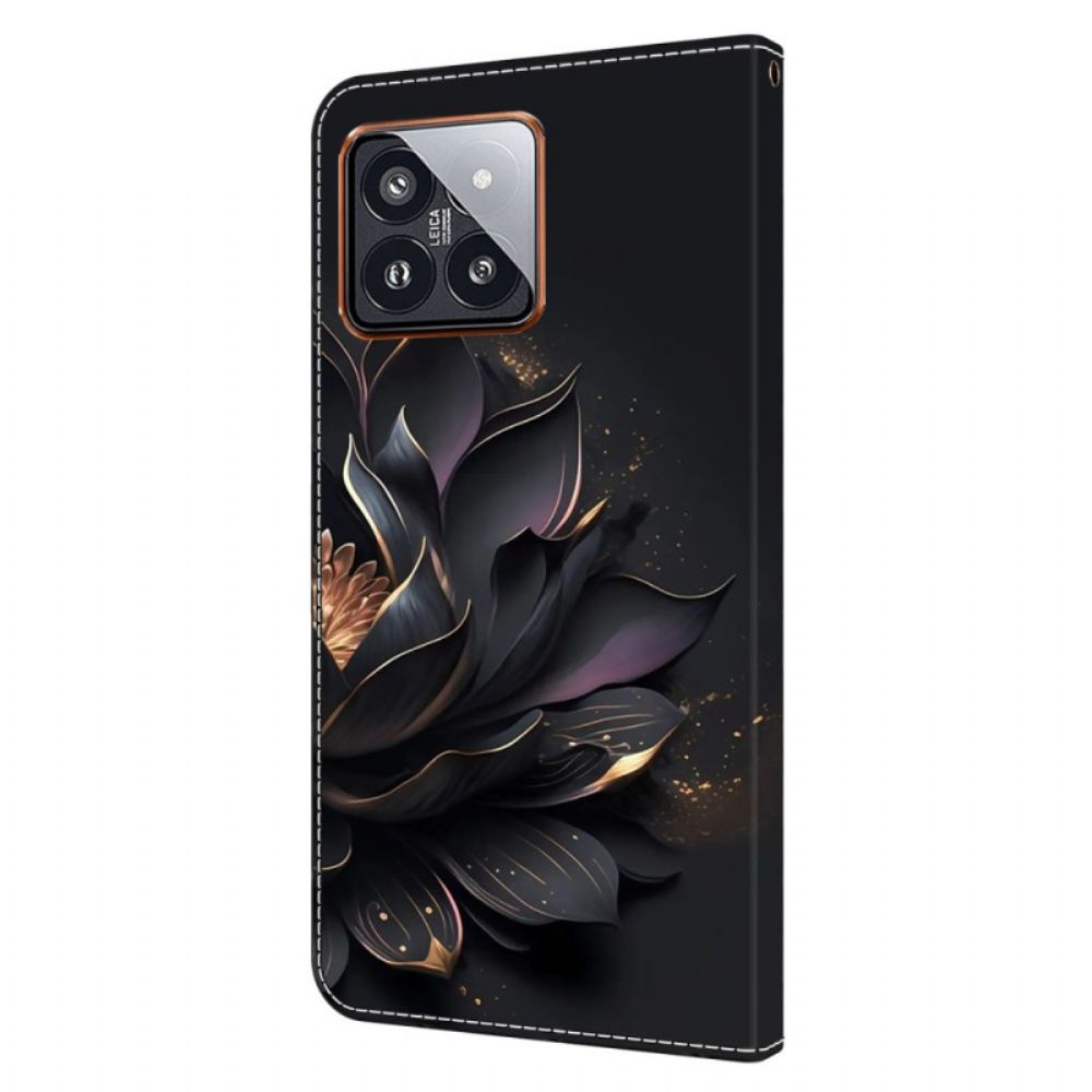 Lederhüllen Für Xiaomi 14 Pro Lila Lotus