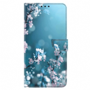 Lederhüllen Xiaomi 14 Pro Handyhülle Pflaumenblüten