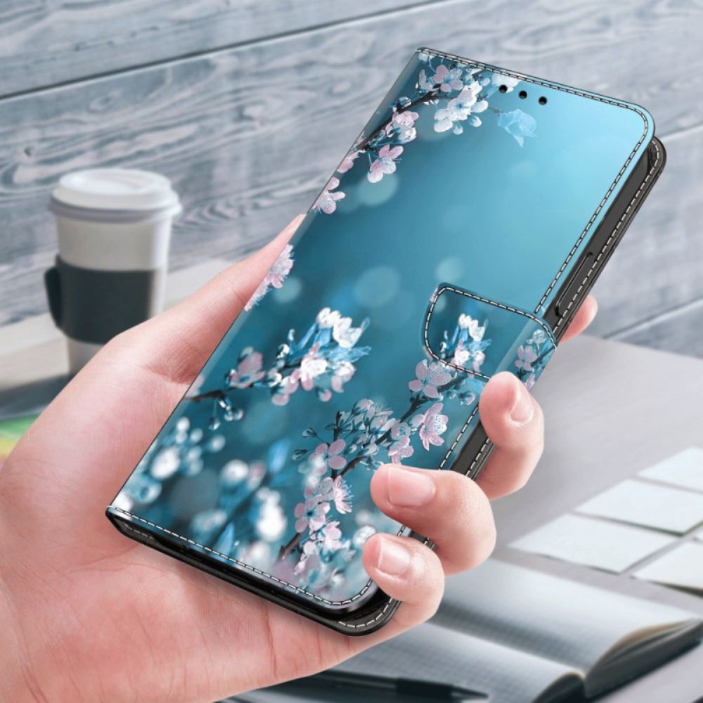 Lederhüllen Xiaomi 14 Pro Handyhülle Pflaumenblüten