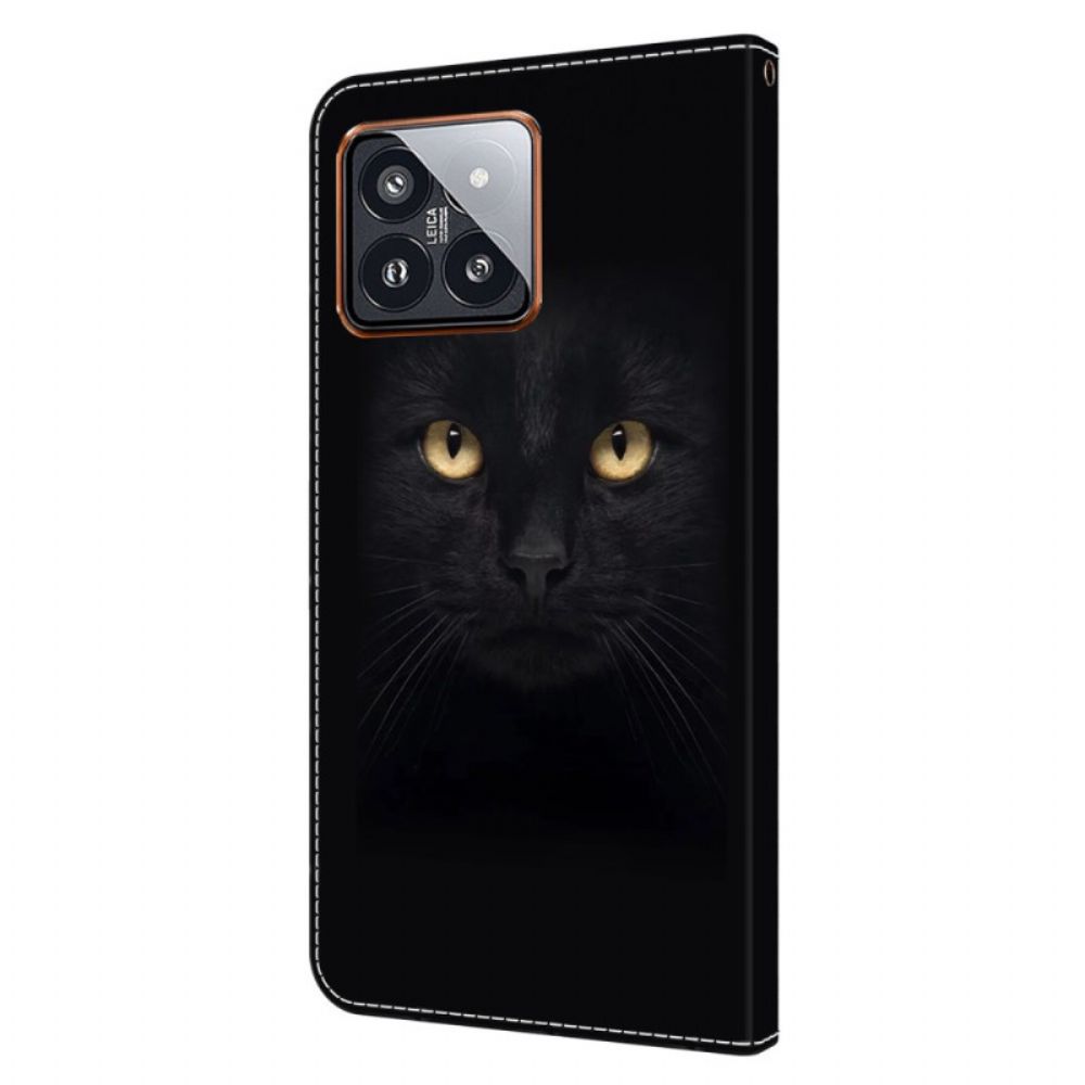 Lederhüllen Xiaomi 14 Pro Schwarze Katze