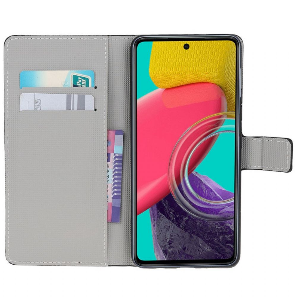 Flip Case Für Samsung Galaxy M53 5G Blauer Schmetterling