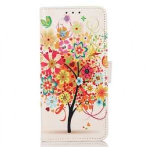 Flip Case Für Samsung Galaxy M53 5G Blühender Baum