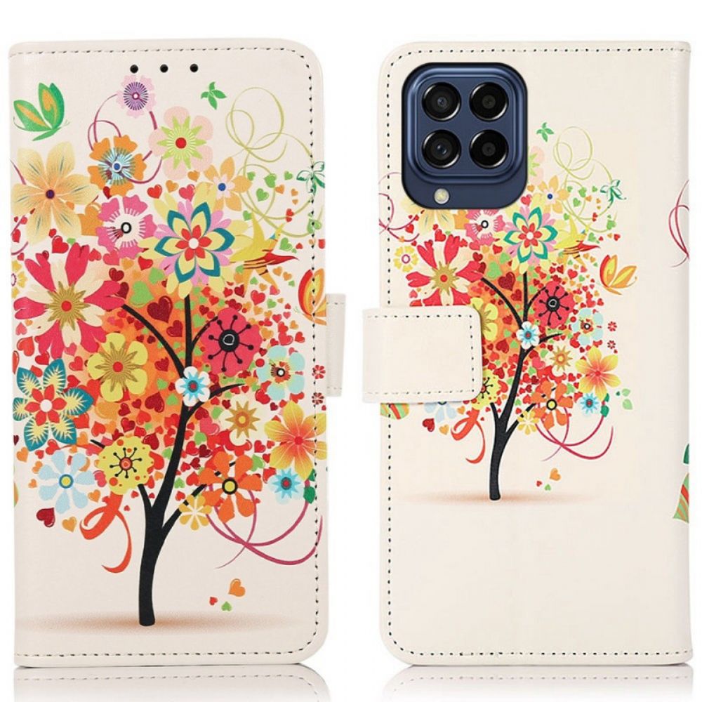 Flip Case Für Samsung Galaxy M53 5G Blühender Baum