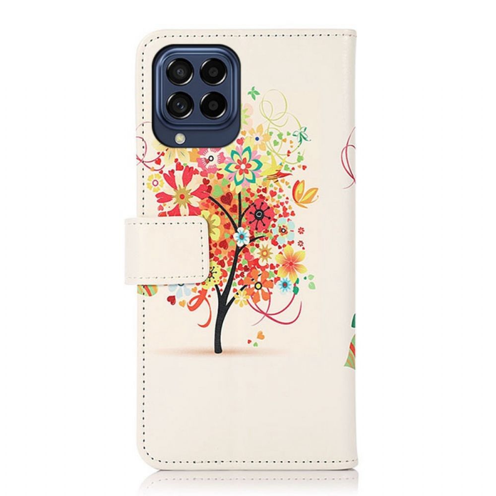 Flip Case Für Samsung Galaxy M53 5G Blühender Baum