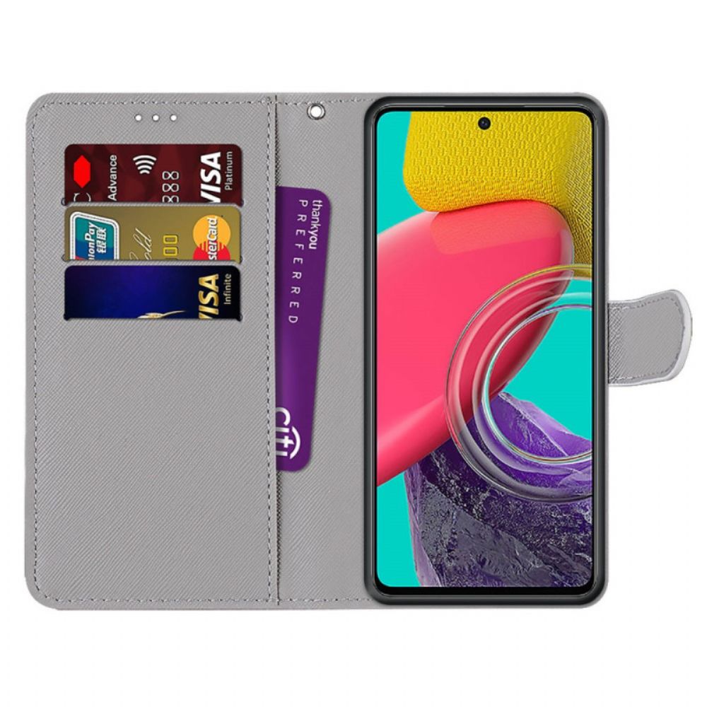 Flip Case Für Samsung Galaxy M53 5G Grafik Mit Lanyard