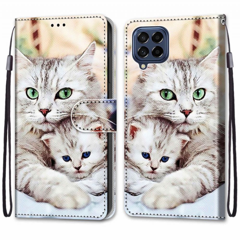 Flip Case Für Samsung Galaxy M53 5G Katzenfamilie