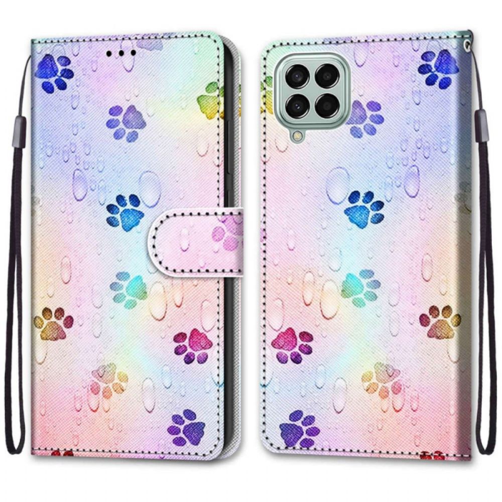 Flip Case Für Samsung Galaxy M53 5G Katzenspuren