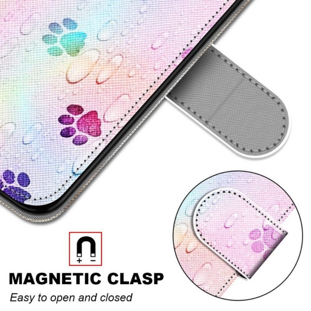 Flip Case Für Samsung Galaxy M53 5G Katzenspuren