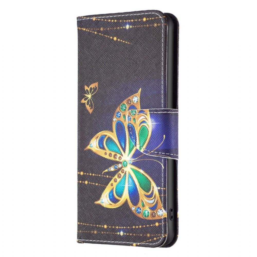 Flip Case Für Samsung Galaxy M53 5G Königlicher Schmetterling