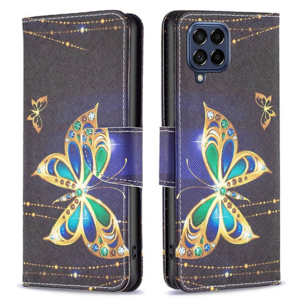 Flip Case Für Samsung Galaxy M53 5G Königlicher Schmetterling