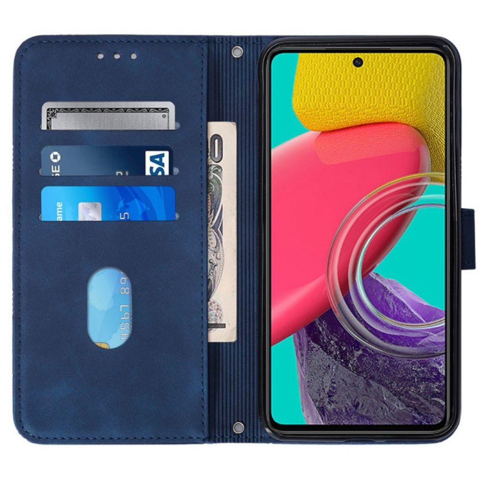 Flip Case Für Samsung Galaxy M53 5G Mit Kordel Riemendreiecke