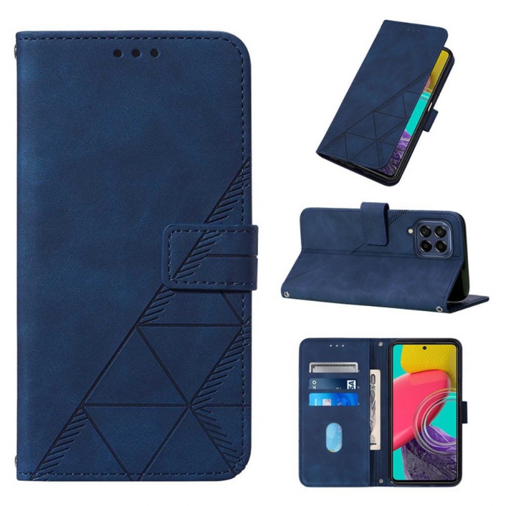 Flip Case Für Samsung Galaxy M53 5G Mit Kordel Riemendreiecke