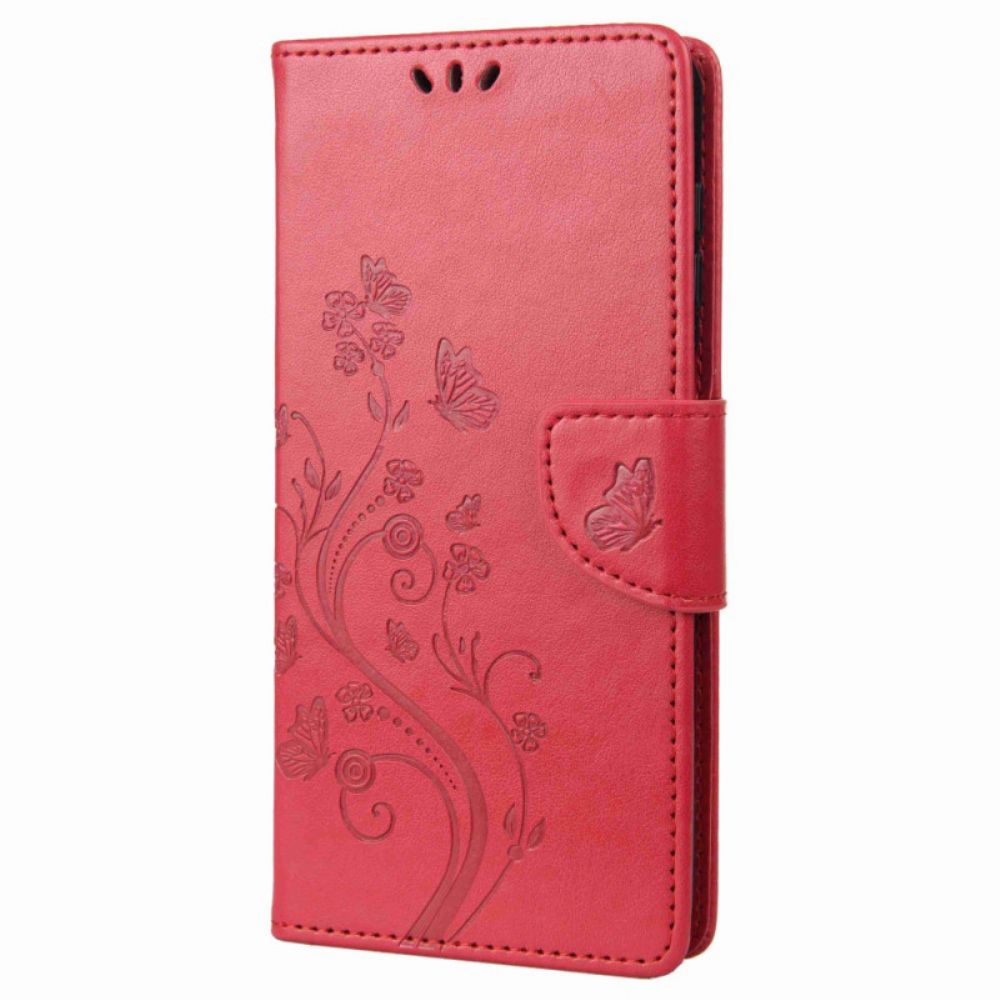 Flip Case Für Samsung Galaxy M53 5G Mit Kordel Stringblumen