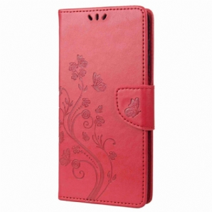 Flip Case Für Samsung Galaxy M53 5G Mit Kordel Stringblumen