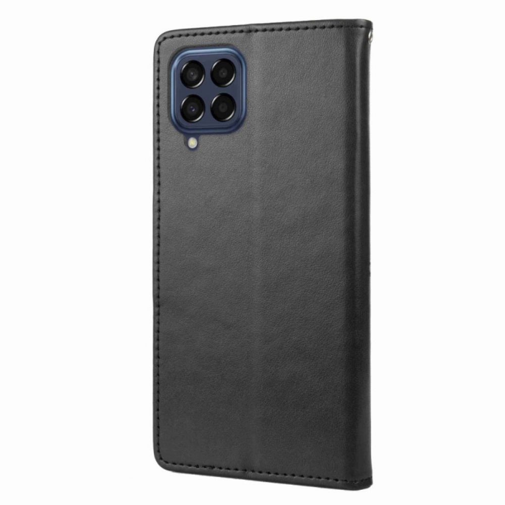 Flip Case Für Samsung Galaxy M53 5G Mit Kordel Stringblumen