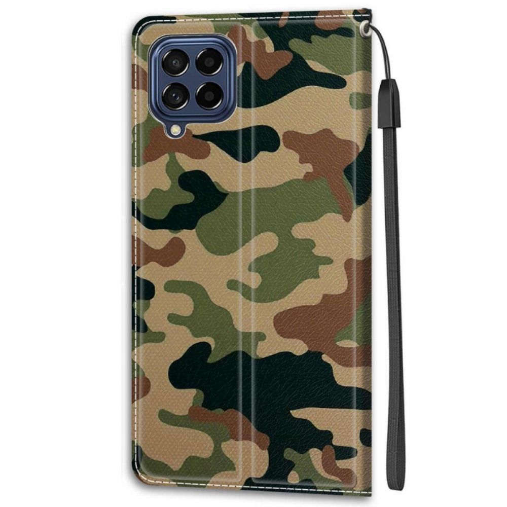 Flip Case Für Samsung Galaxy M53 5G Mit Kordel Tanga Camo