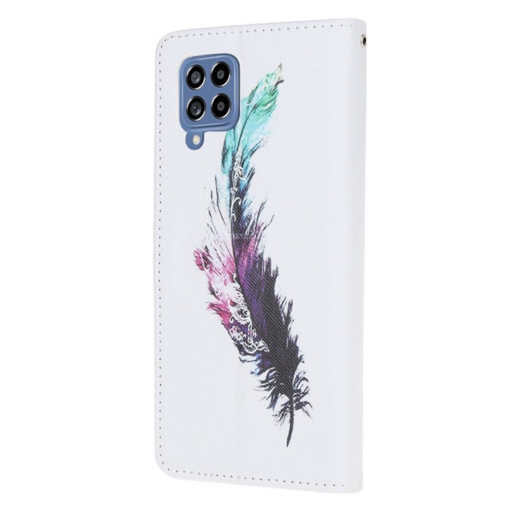 Flip Case Für Samsung Galaxy M53 5G Mit Kordel Tangafeder