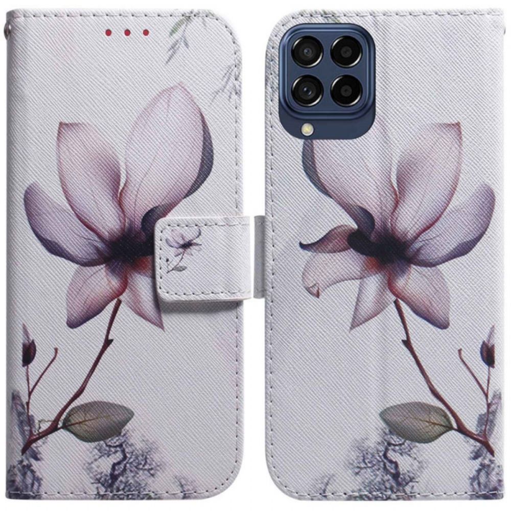 Flip Case Für Samsung Galaxy M53 5G Rosa Blume