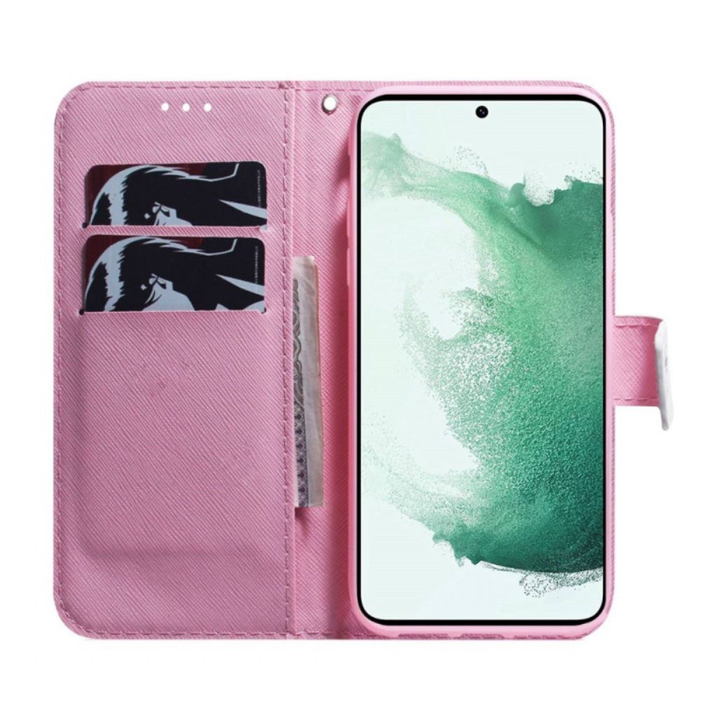 Flip Case Für Samsung Galaxy M53 5G Rosa Blume