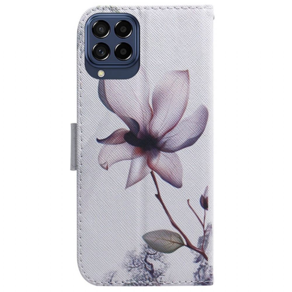 Flip Case Für Samsung Galaxy M53 5G Rosa Blume