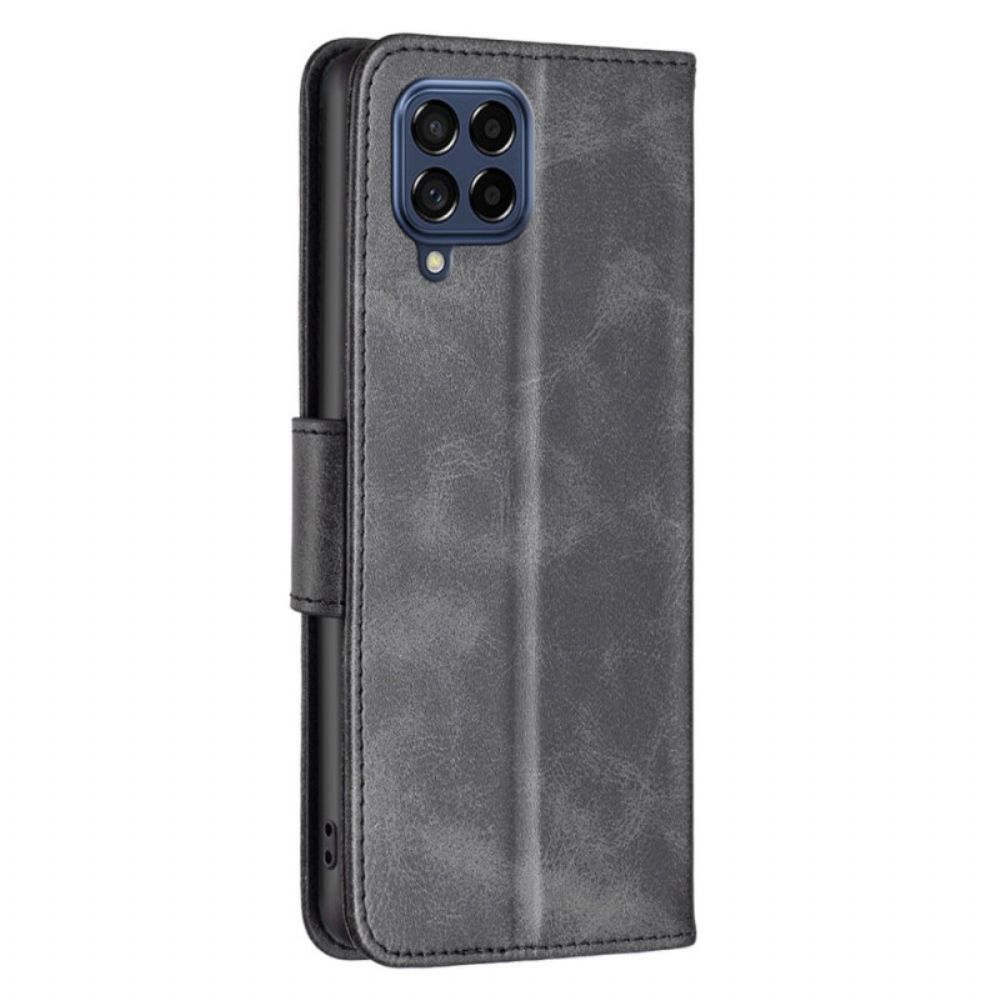 Flip Case Für Samsung Galaxy M53 5G Schräge Schließe Mit Riemen