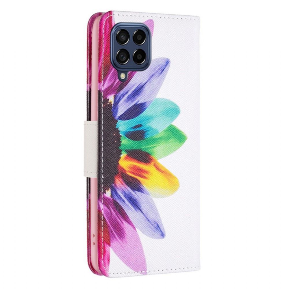 Lederhüllen Für Samsung Galaxy M53 5G Aquarell Blume