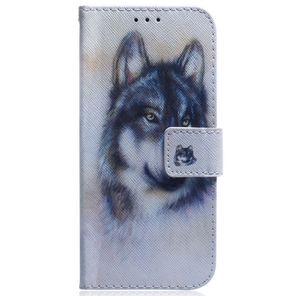 Lederhüllen Für Samsung Galaxy M53 5G Aquarell Hund