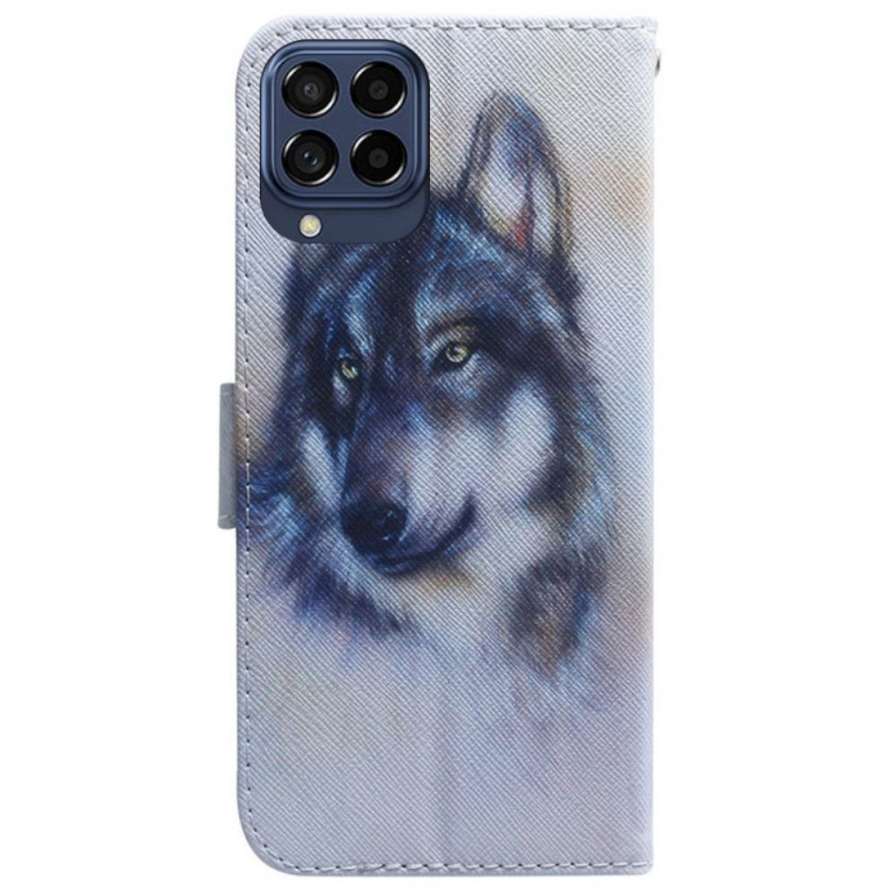 Lederhüllen Für Samsung Galaxy M53 5G Aquarell Hund