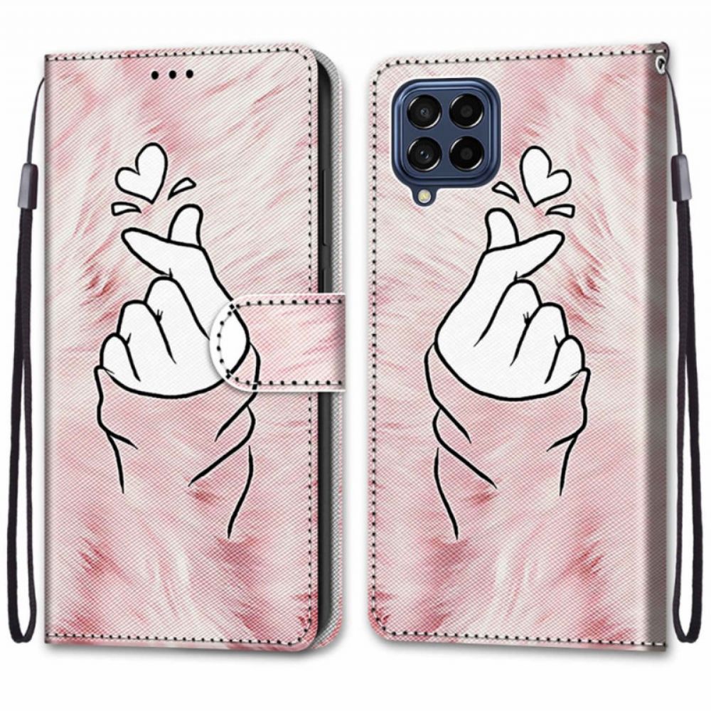 Lederhüllen Für Samsung Galaxy M53 5G Fingerherz