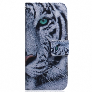 Lederhüllen Für Samsung Galaxy M53 5G Weißer Tiger