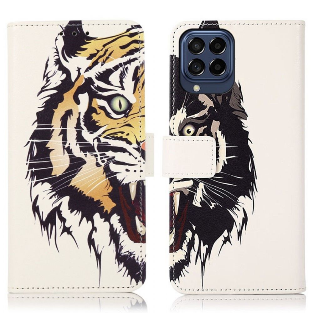 Lederhüllen Für Samsung Galaxy M53 5G Wilder Tiger