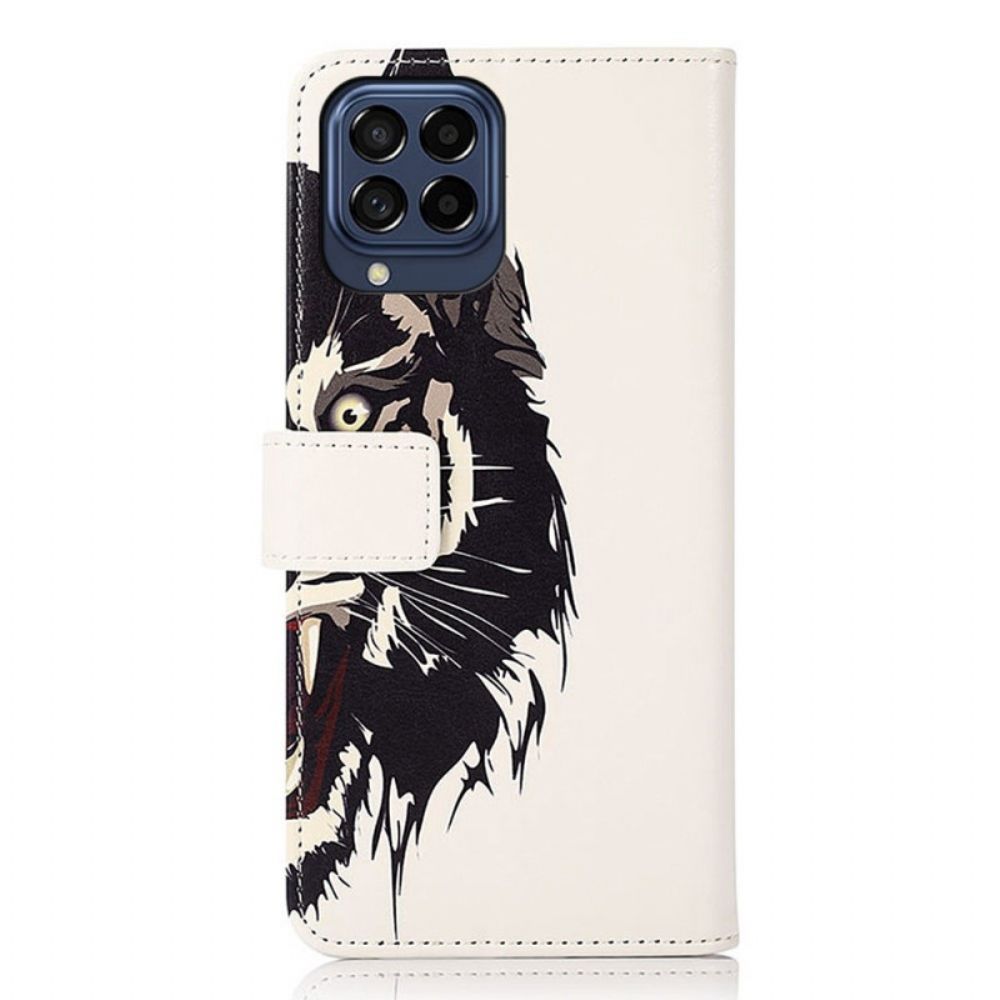 Lederhüllen Für Samsung Galaxy M53 5G Wilder Tiger