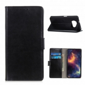 Flip Case Für Poco X3 / X3 Pro / X3 NFC Einfacher Glänzender Ledereffekt