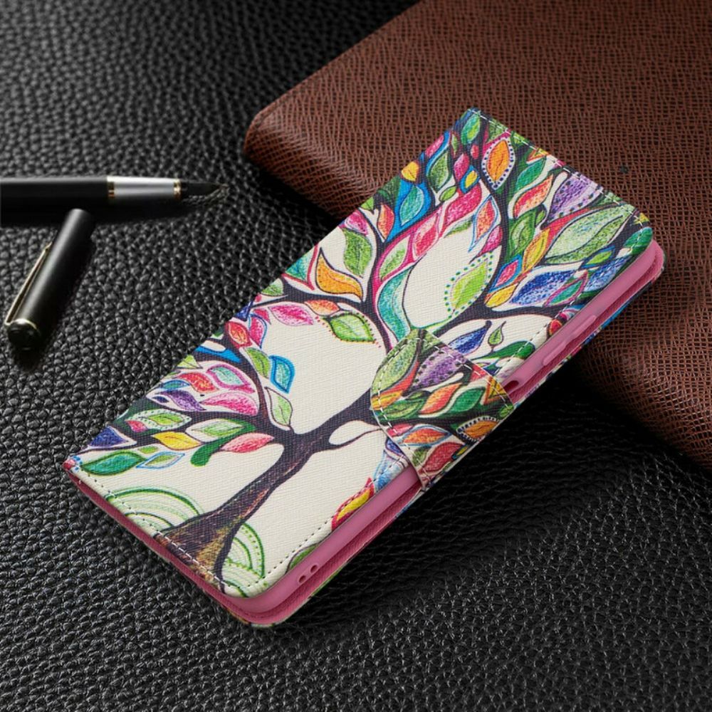 Flip Case Für Poco X3 / X3 Pro / X3 NFC Farbiger Baum