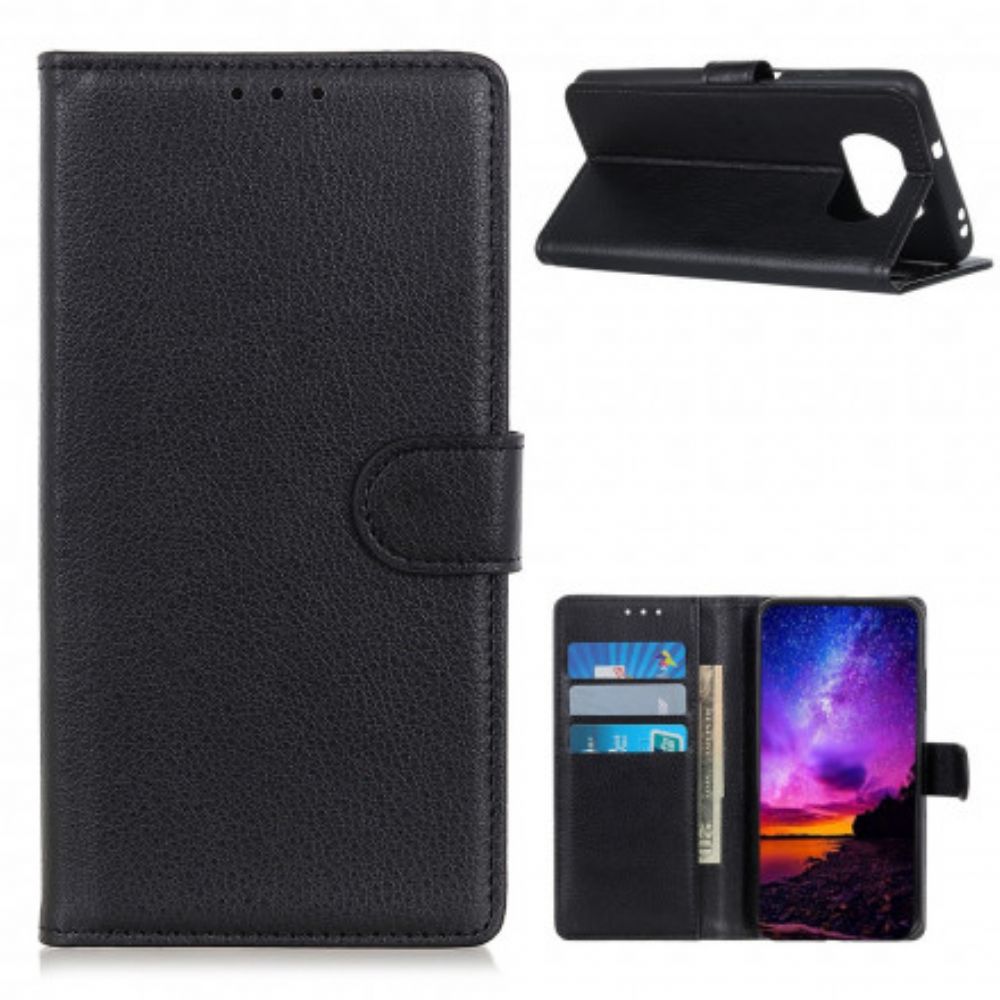 Flip Case Für Poco X3 / X3 Pro / X3 NFC Kunstleder Litschi