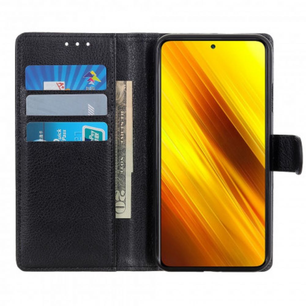 Flip Case Für Poco X3 / X3 Pro / X3 NFC Kunstleder Litschi