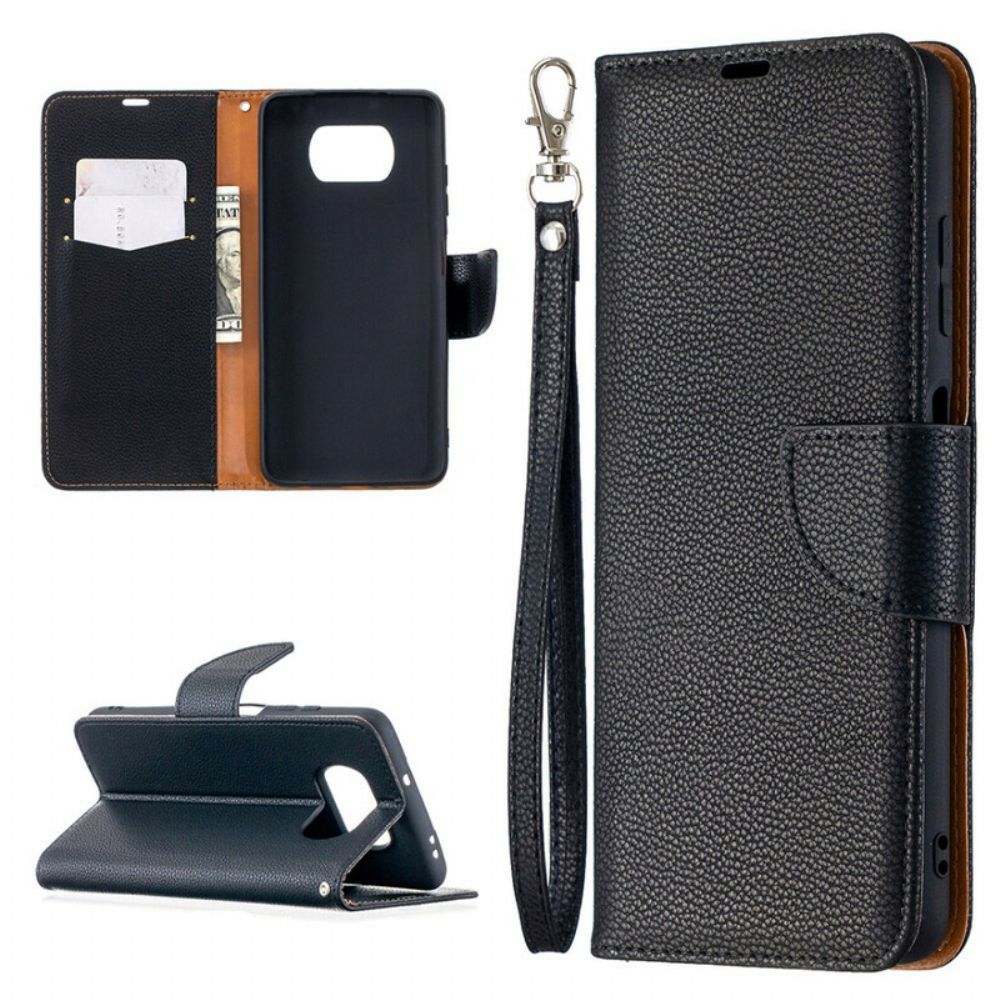 Flip Case Für Poco X3 / X3 Pro / X3 NFC Flip Case Litschi-klappe Schräg