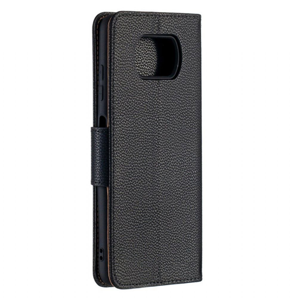 Flip Case Für Poco X3 / X3 Pro / X3 NFC Flip Case Litschi-klappe Schräg