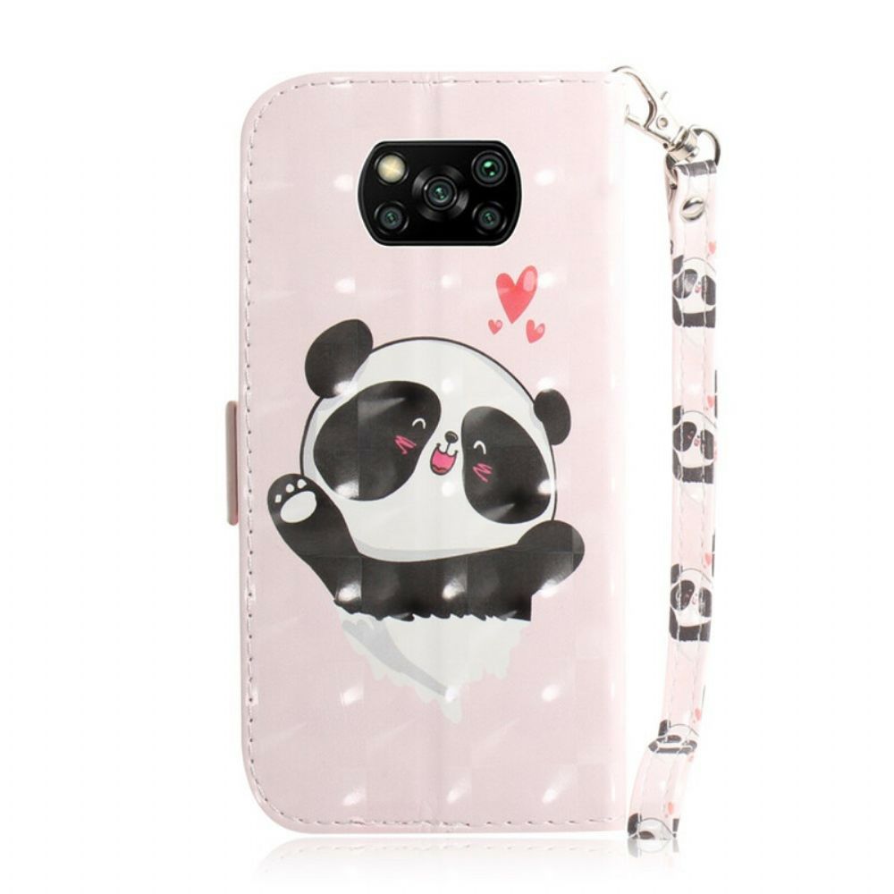 Flip Case Für Poco X3 / X3 Pro / X3 NFC Mit Kordel Tanga-panda-liebe